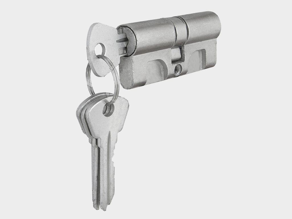 Цилиндровый механизм из алюминия «ключ-ключ» с 3 ключами в комплекте Омск